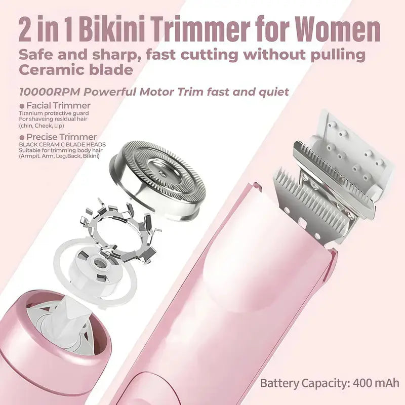 2-in-1 Electric Shaver & Trimmer for Women