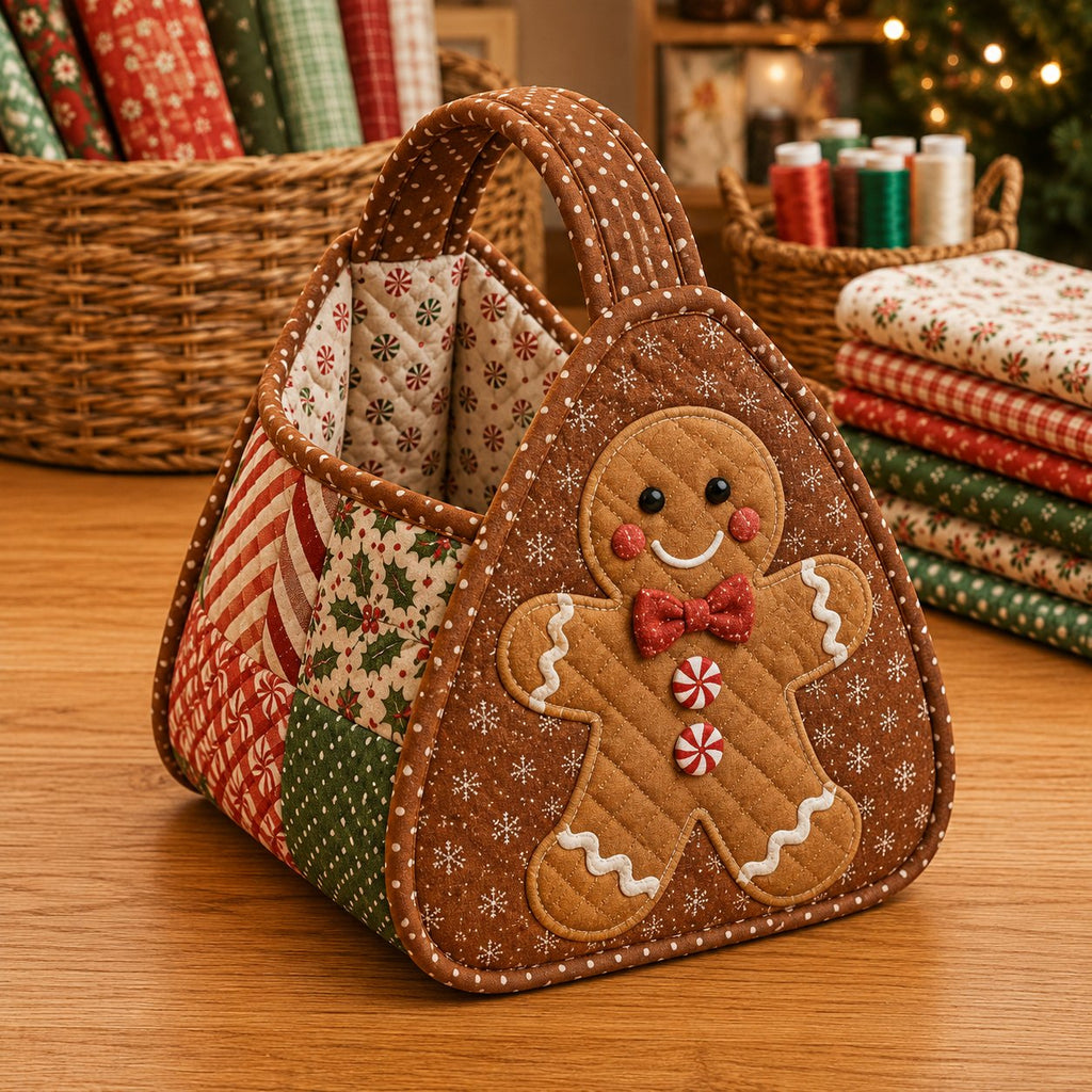 🎄 🎄 Christmas Quilted Carry Basket – DIY Sewing Kit & Finished Basket 🎁