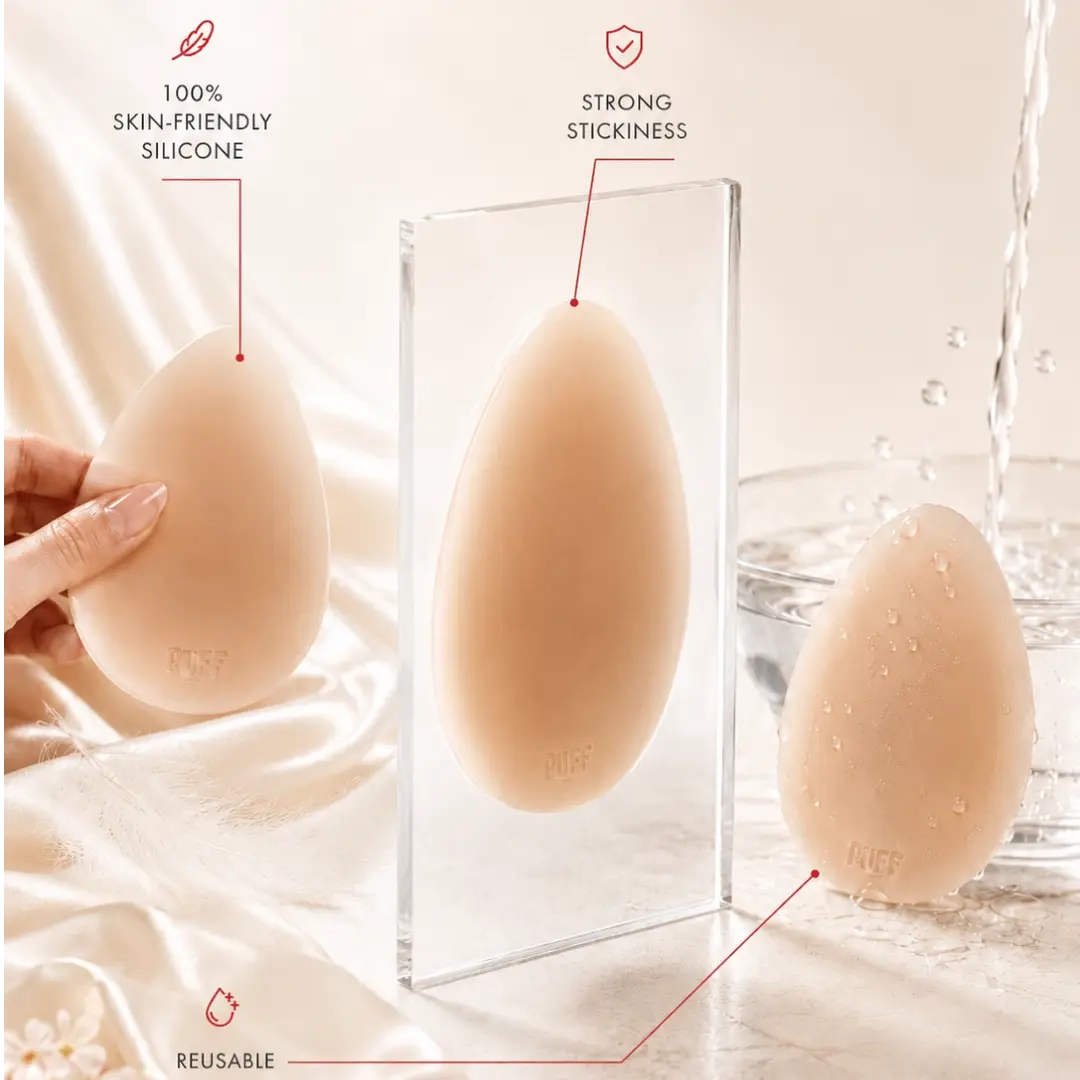 👗✨ Reusable Teardrop Lift Nipple Covers – Adhesive Silicone Pasties for Strapless & Backless Outfits 💖