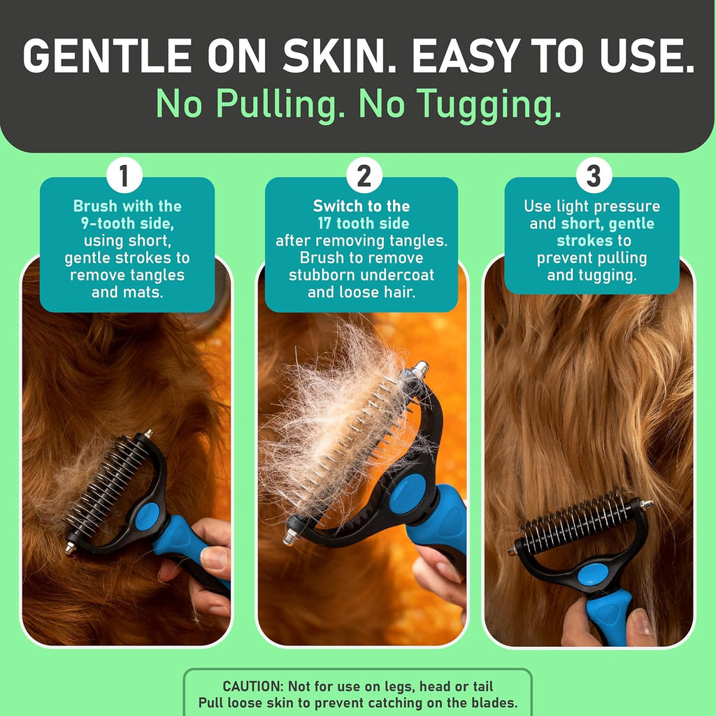 🐕LIMITED TIME 50% OFF!⏳🔥FurEase™ 2-in-1 Deshedding & Dematting Pet Brush