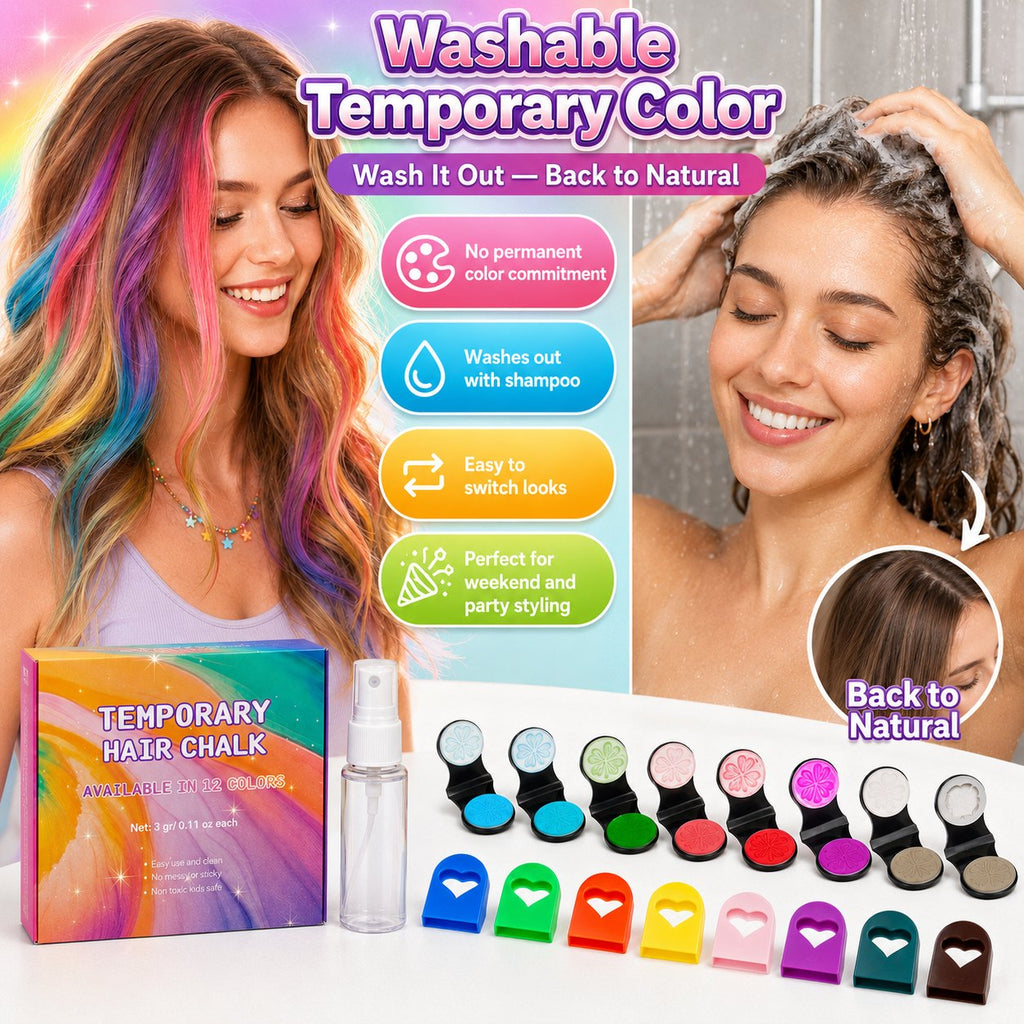 🌈🌈12-Color Temporary Hair Chalk Applicator Set