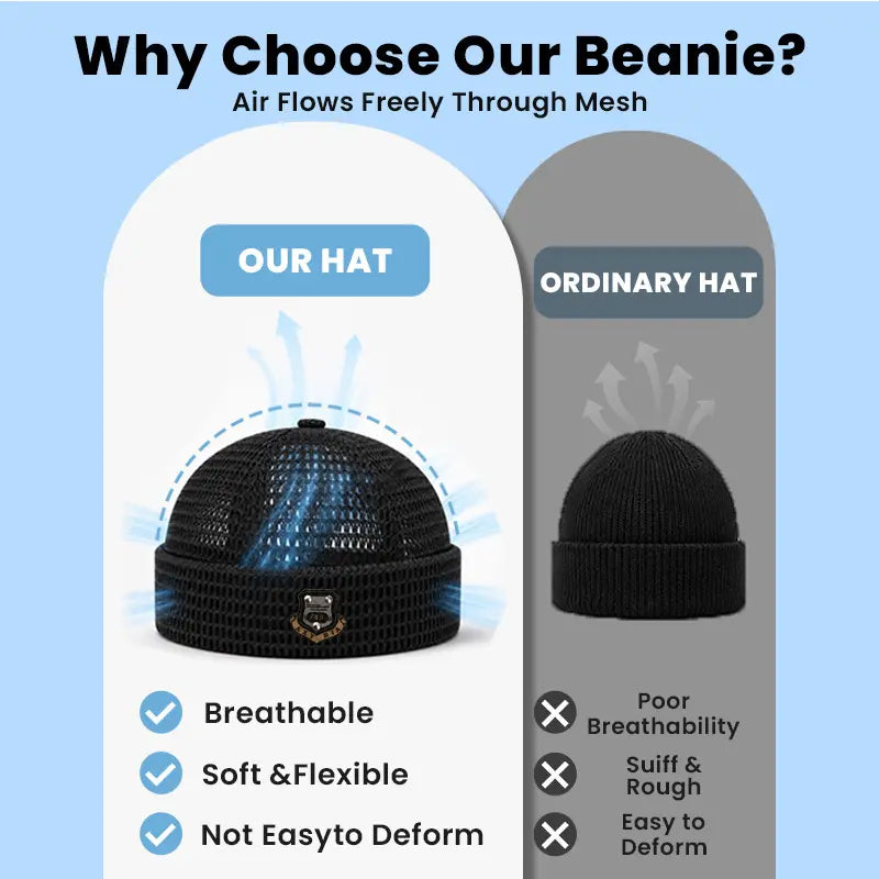 🧢🧢Men's 3-Pack Feather-Soft Blended Yarns Mesh Netting Beanies