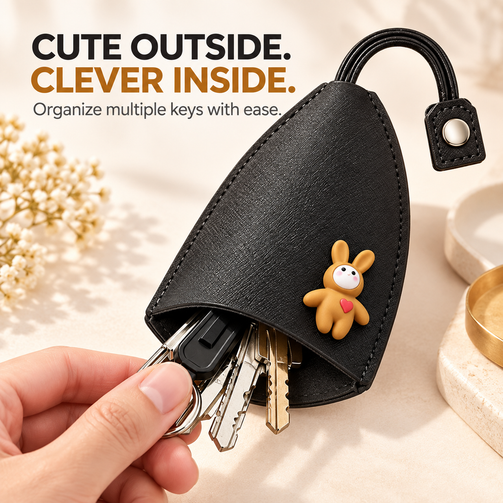 🔥 Buy 1 Get 1 Free – 2-Pack Cute Cartoon Pull-Out Key Case 🔑✨