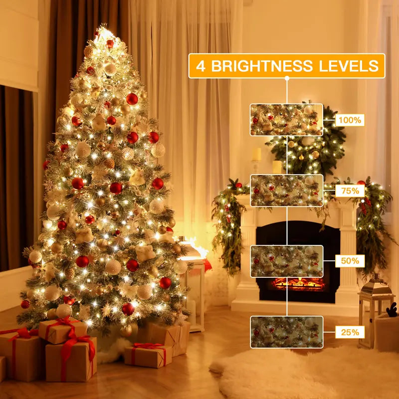 ✨38FT Fairy Lights, 100 LED Plug in Outdoor String Lights-8 Modes