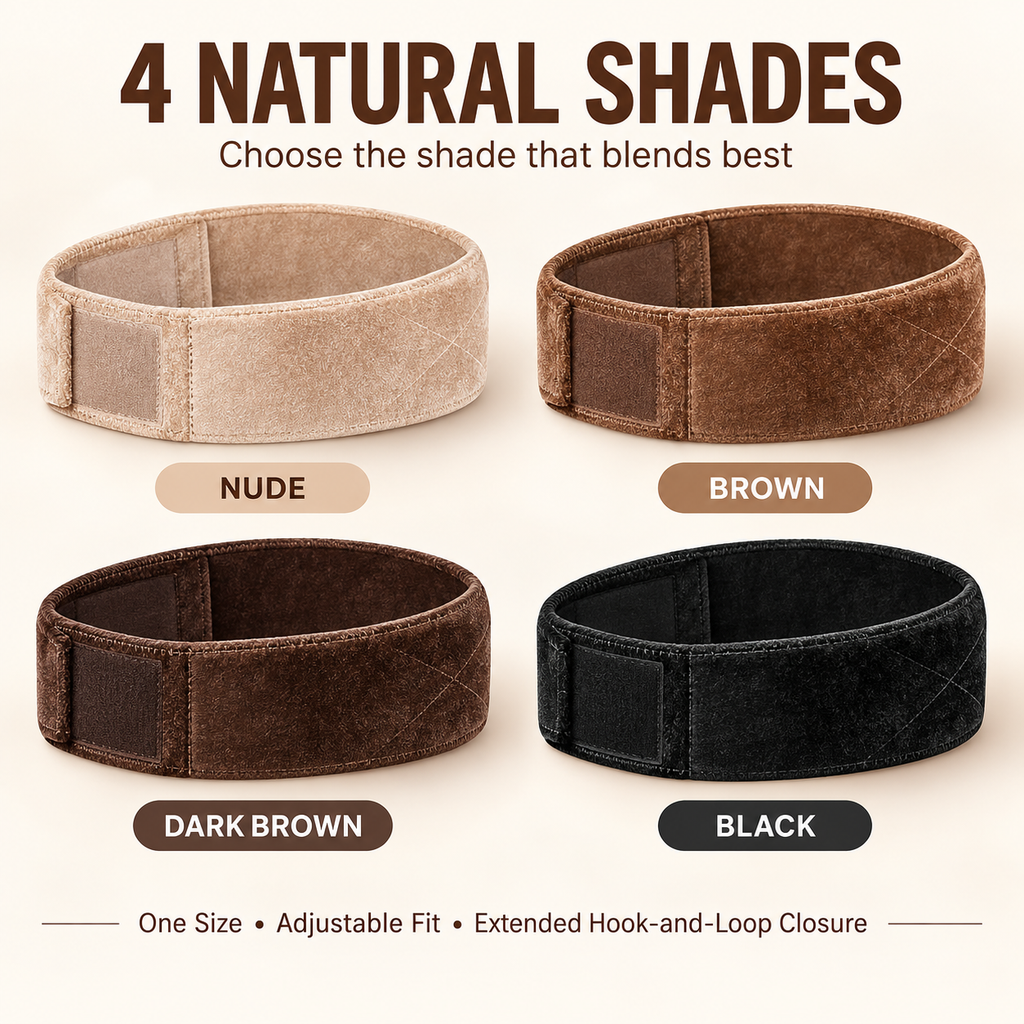 Non-slip adjustable velvet headband for wigs and headscarves – wig grip band (2-pack)