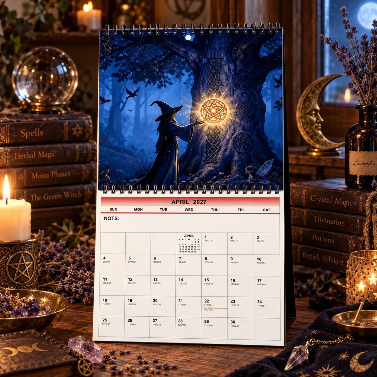 🧙‍♀️🌙 Witches' Calendar 2027 – 12-Month Mystical Wall Calendar for Magic Lovers ✨