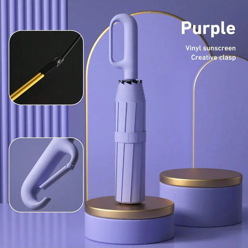 ☂️🌧️ Portable Automatic Folding Umbrella – Windproof & Waterproof with Loop Buckle 🌬️✨