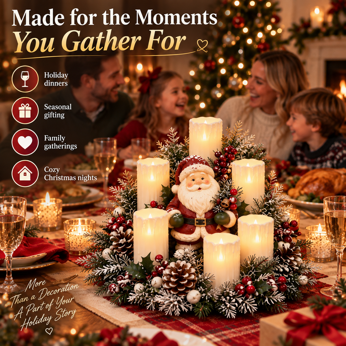 🎅🎄 Christmas Santa Table Centerpiece – Festive Winter Holiday Decor！！！✨✨