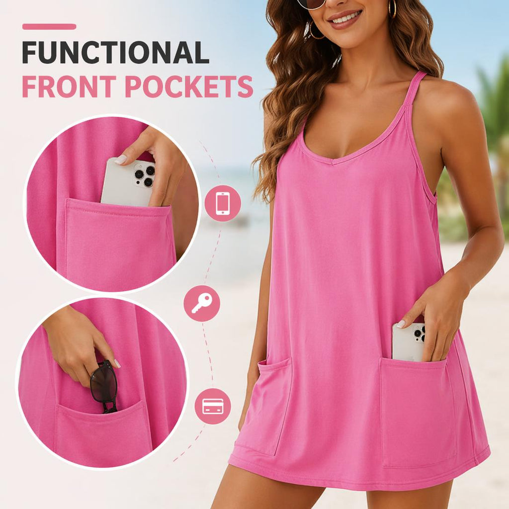Sleeveless V-Neck Active Mini Dress