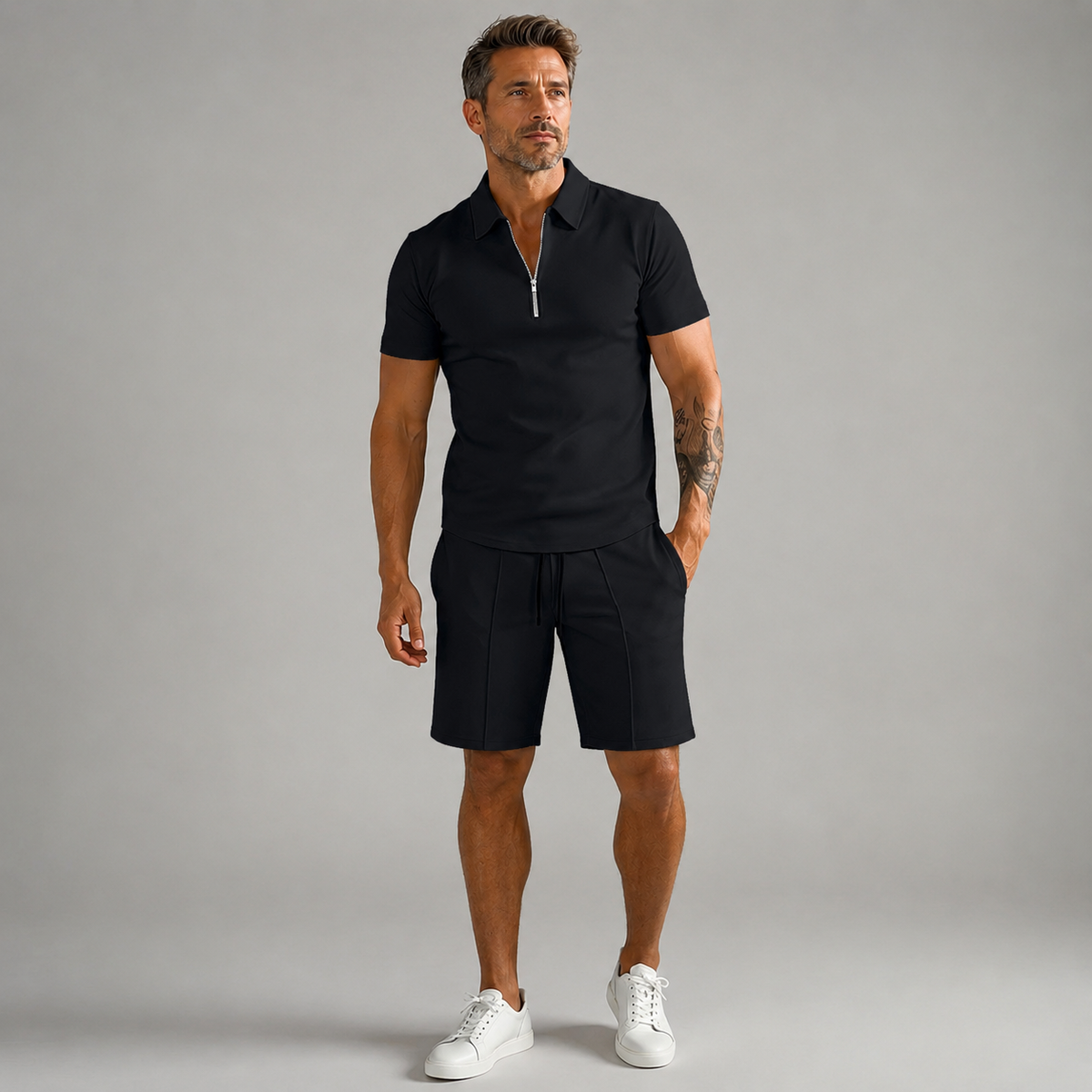 ⛳ Casual Solid Polo Shirt Set – Golf, Work & Weekend Wear