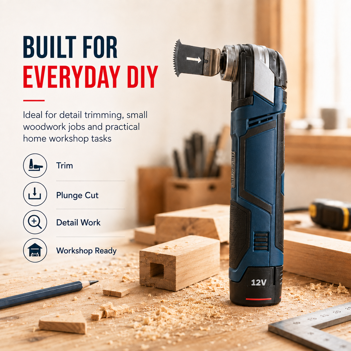 🛠️⚡ 12V Cordless Precision Cutter – Compact Multi-Function DIY Detail & Plunge Cutting Tool 🎯✨