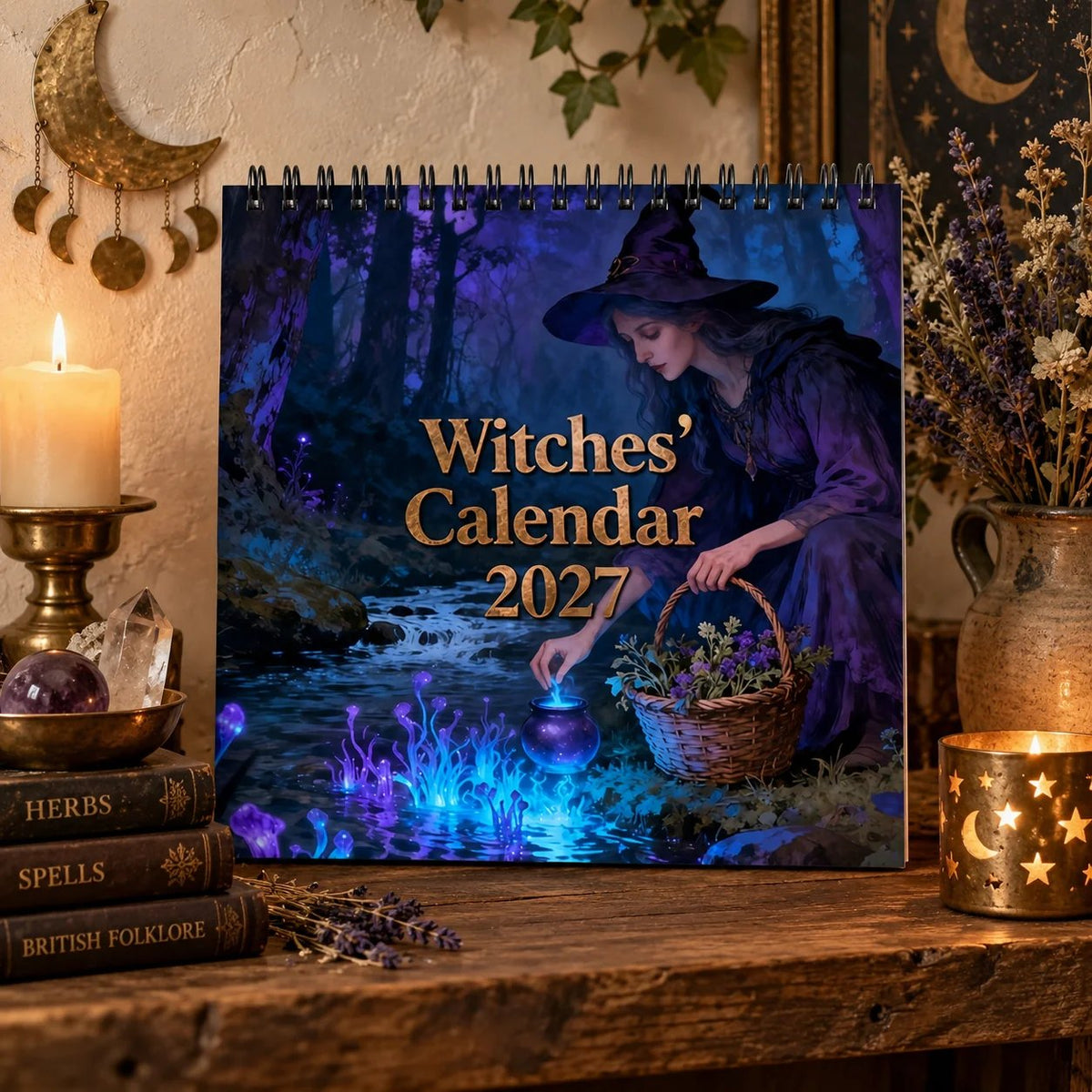 🧙‍♀️🌙 Witches' Calendar 2027 – 12-Month Mystical Wall Calendar for Magic Lovers ✨
