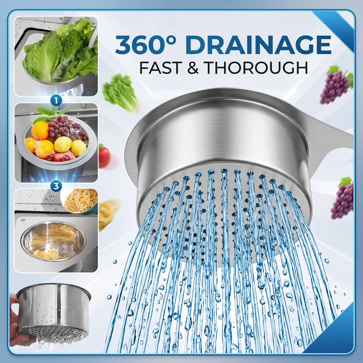 💧 Stainless Steel Swan Sink Strainer Basket – Decorative Kitchen Drain Filter | Food Waste & Debris Catcher for Sink & Drain