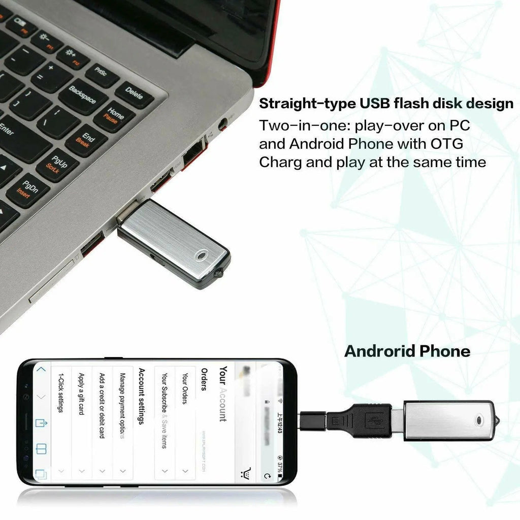 🎙️💾 USB Flash Drive Voice Recorder 2-in-1 – Voice Activated, Smart Noise Reduction, Auto File Save 🔊✨