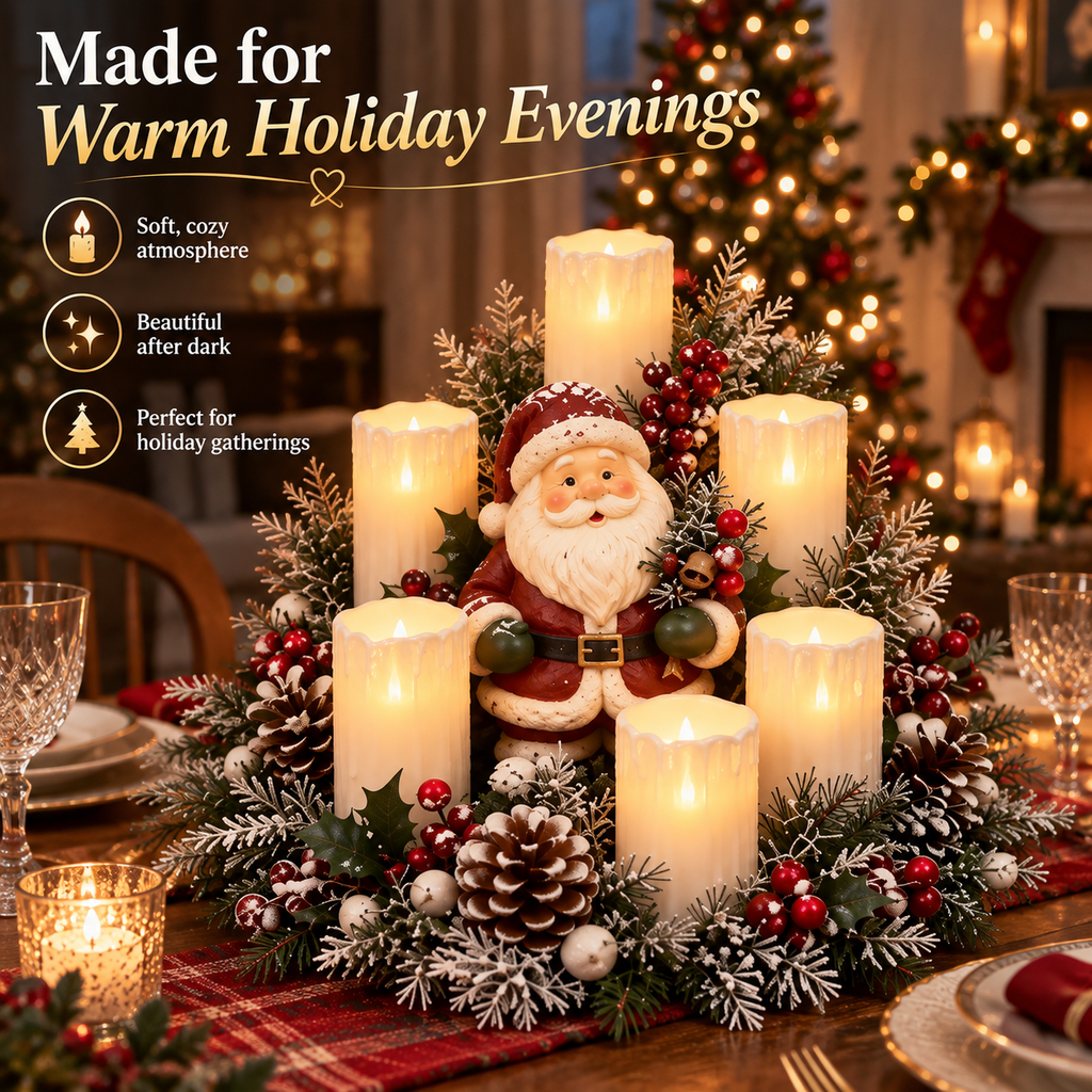 🎅🎄 Christmas Santa Table Centerpiece – Festive Winter Holiday Decor！！！✨