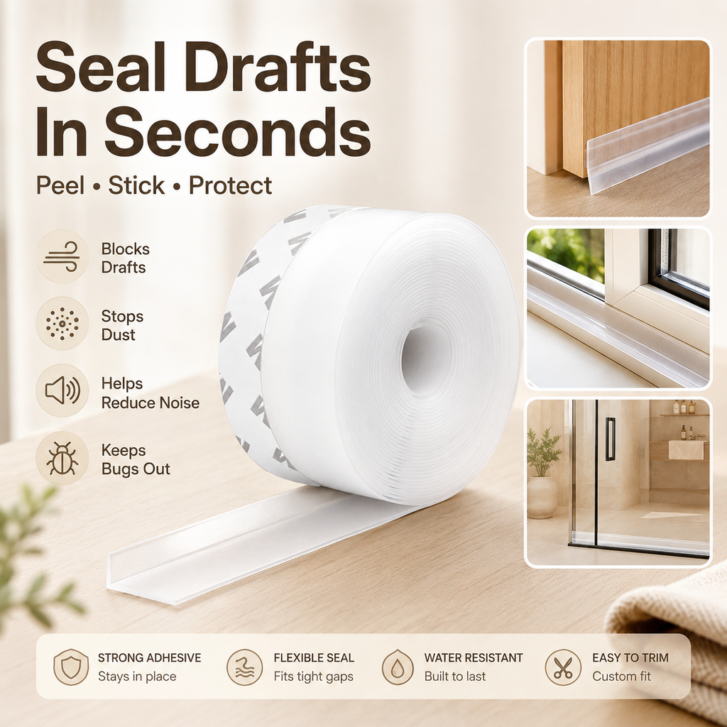 🚪🌬️ Door Weather Stripping Seal – Self-Adhesive Draft Stopper for Doors & Windows 🏠✨