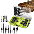 Upgrade Your Woodworking – 15PCS Adjustable Countersink Drill Bit Set with Wood Plug Cutters