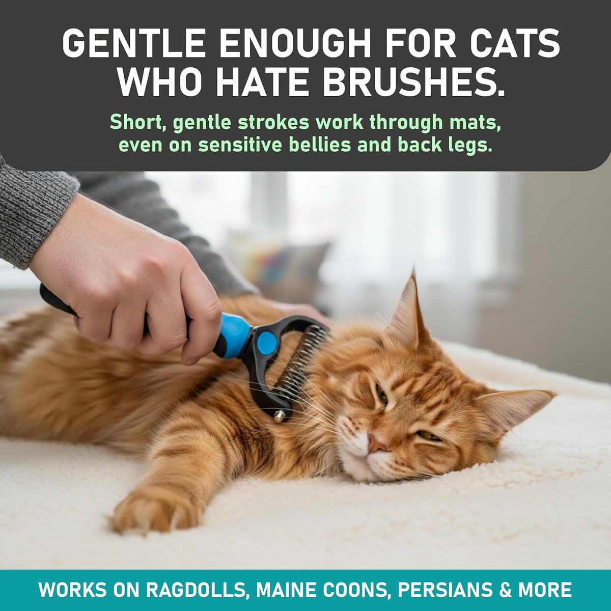 🐕LIMITED TIME 50% OFF!⏳🔥FurEase™ 2-in-1 Deshedding & Dematting Pet Brush