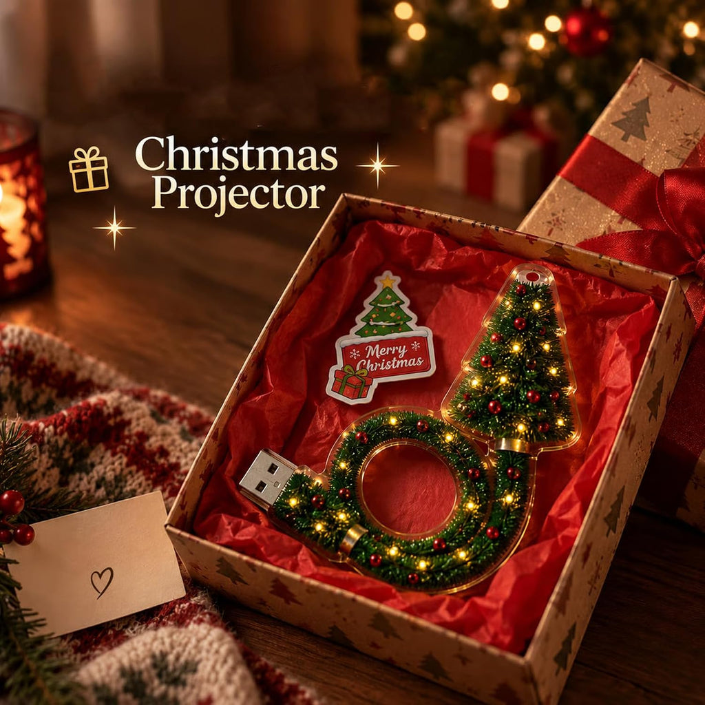 🎄Christmas Projector Light, Plug-In Christmas Tree Projection Night Light -Instant Holiday Room Decor
