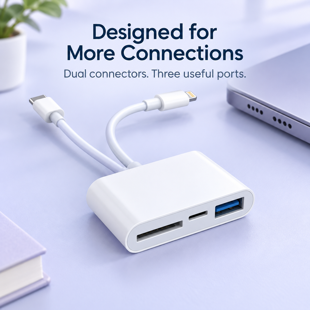⚡ 3-in-1 USB-C SD Card Reader – SD & MicroSD Memory Card Adapter | Fast File Transfer for iPhone, iPad, MacBook, Galaxy & Type-C Devices