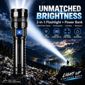 Portable Strong Flashlight Power Bank - USB Port