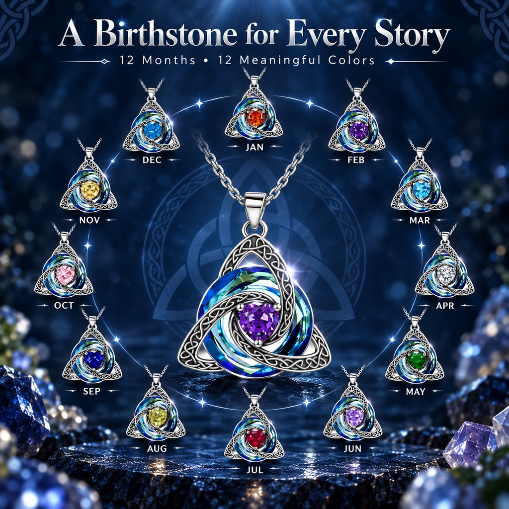 Birthstone Celtic Knot Necklace for Women