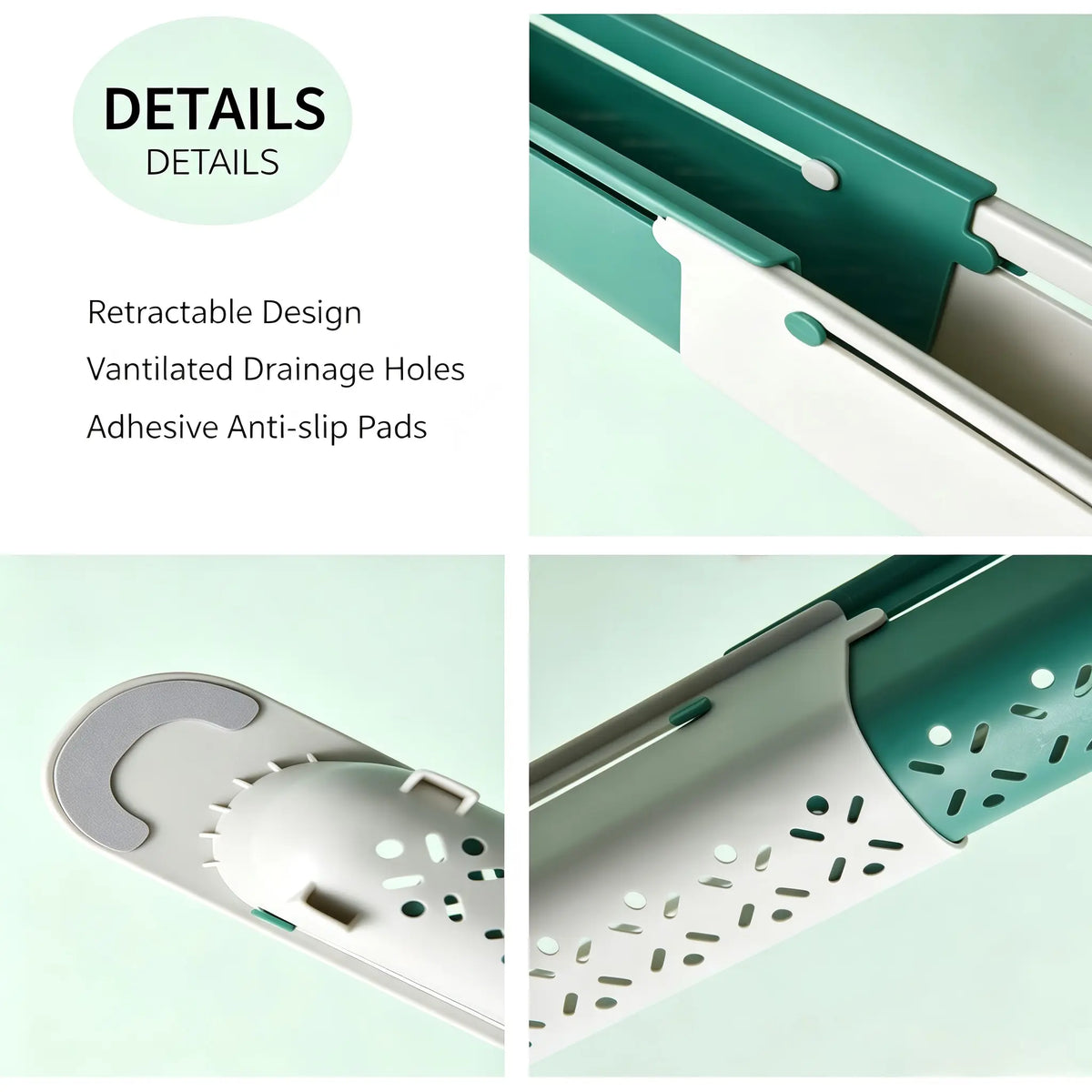 🧽 2-in-1 Telescopic Sink Organizer Rack – Expandable Sponge, Soap & Cloth Holder 🌿