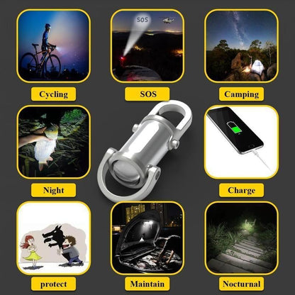 🔦✨Rechargeable Mini Keychain Flashlight - 800 Lumens, 6 Modes, Perfect for Outdoor Adventures, Work, and Emergencies