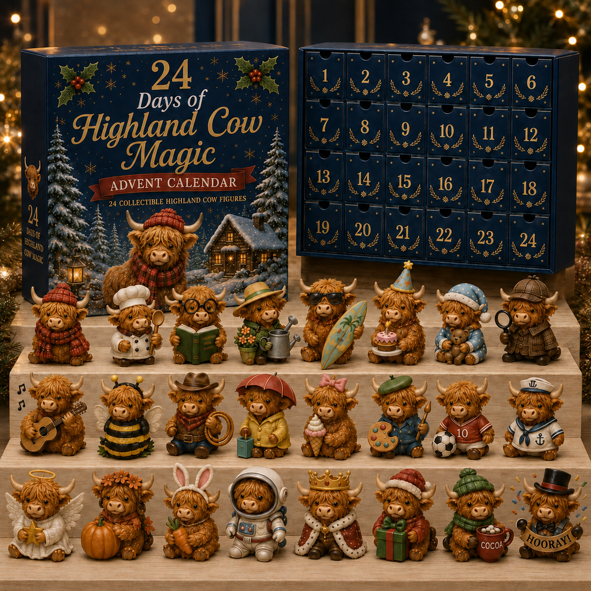 🔥 LAST DAY 50% OFF – 🐮 24 Days of Highland Cow Advent Calendar 🎄🎁✨