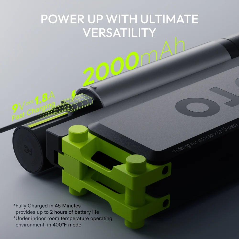 💯Cordless Soldering Iron Set – 3-Second Heat-Up to 400°F, 140W Plugged In / 60W Cordless, Smart PID Control, C245 Tips, USB-C & Power Bank Compatible