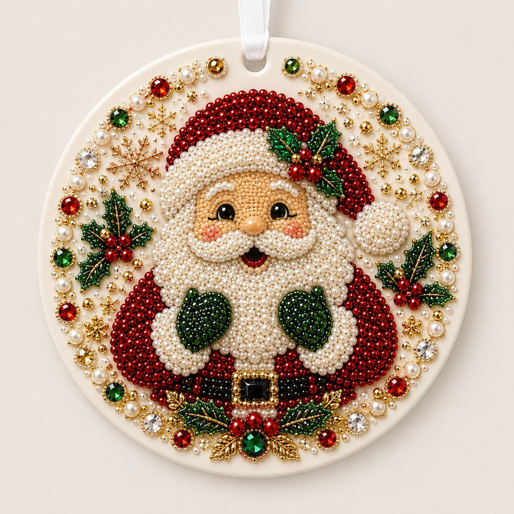 🌲✨ DIY Pearl & Gem Christmas Ornament Collection
