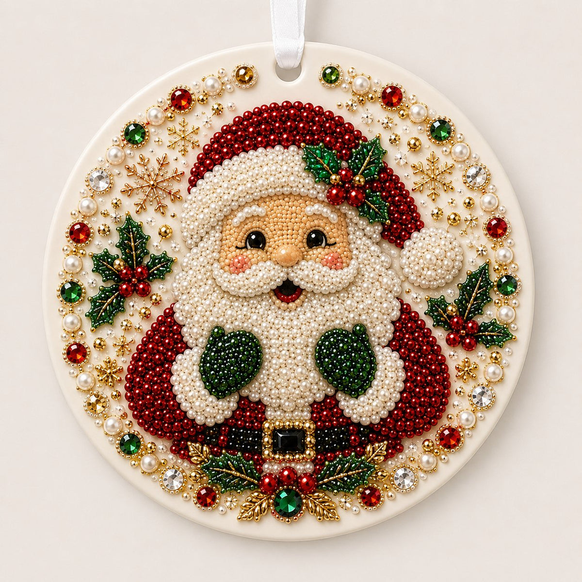 🌲✨ DIY Pearl & Gem Christmas Ornament Collection