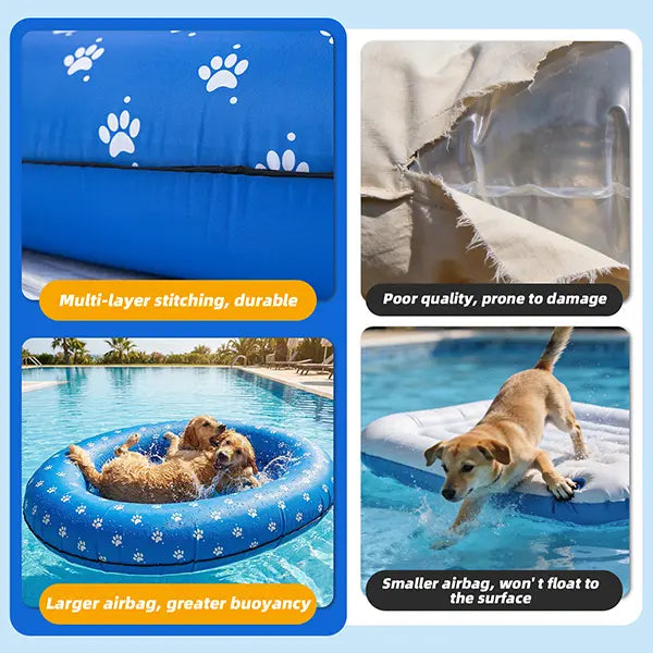 Pet Inflatable Dog Pool Float – Bone-Shaped Floating Raft for Small, Medium & Large Dogs