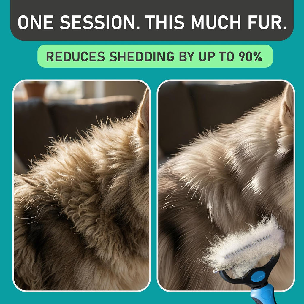 🐕LIMITED TIME 50% OFF!⏳🔥FurEase™ 2-in-1 Deshedding & Dematting Pet Brush