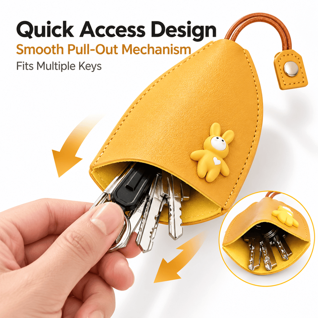 🔥 Buy 1 Get 1 Free – 2-Pack Cute Cartoon Pull-Out Key Case 🔑✨