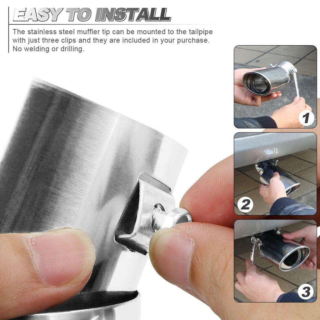 Universal Stainless Steel Car Exhaust Muffler Tip Trim Decor