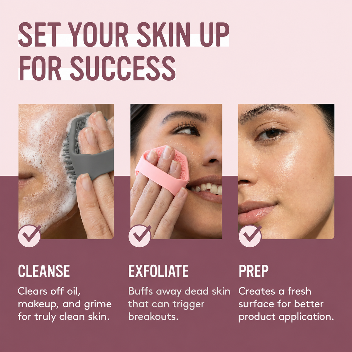 🛁 Antibacterial Silicone Body Brush for Sensitive & Acne-Prone Skin