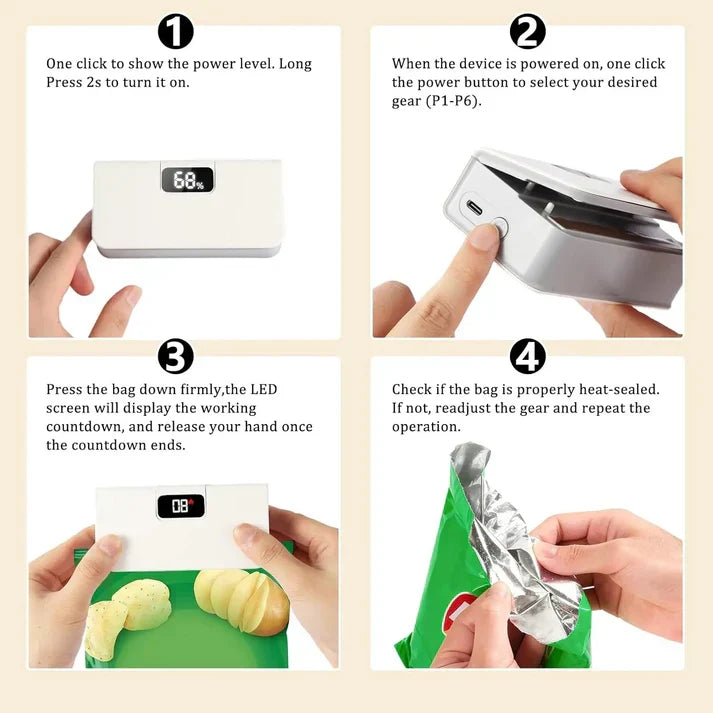 ⚡Last Day 49% OFF⚡Rechargeable 2-in-1 Mini Bag Sealer with Cutter