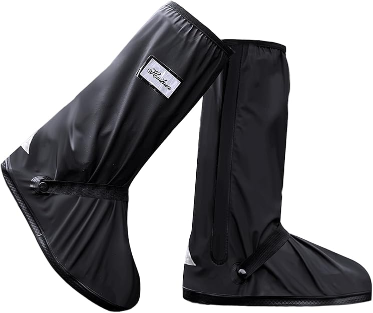 🌧️ Black Waterproof Rain Boot Shoe Cover with Reflector (1 Pair)