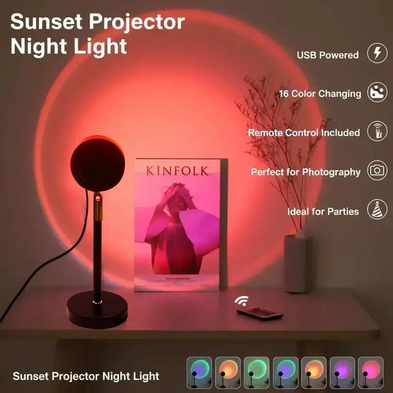 🌅✨ Bring the Sunset Home – Upgraded Sunset Lamp Projector for Stunning Golden-Hour Ambience🌙