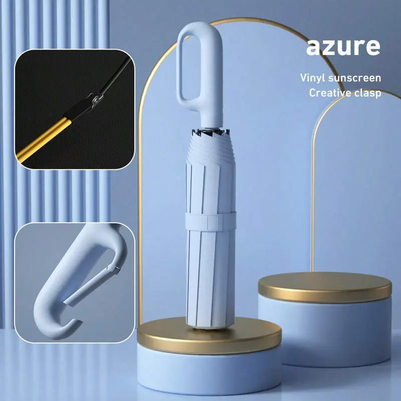 ☂️🌧️ Portable Automatic Folding Umbrella – Windproof & Waterproof with Loop Buckle 🌬️✨