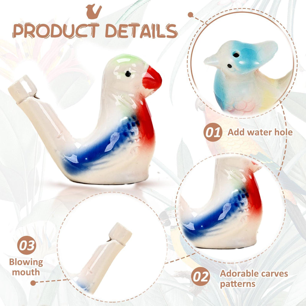Ceramic Water Bird Whistles – Colorful Handcrafted Bird Call Toys for Kids & Adults (3PCS Set)