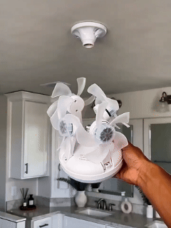 DealsForYouDays 2-in-1 Drone Fan Light, Silent LED Ceiling Fan with Remote, Energy Saving Lamp for Bedroom Kitchen Rental