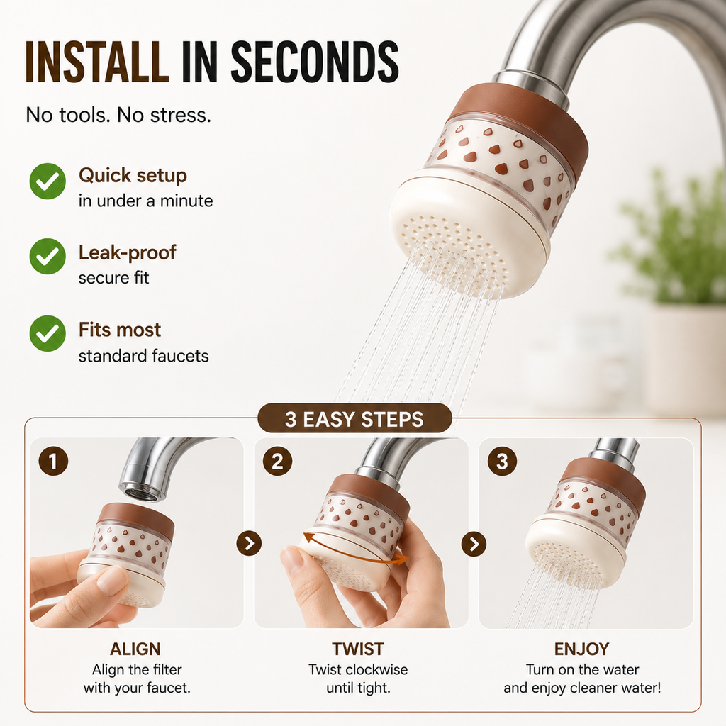 ✨ Cleaner Water. Better Living. 5-Layer Faucet Water Filter💧
