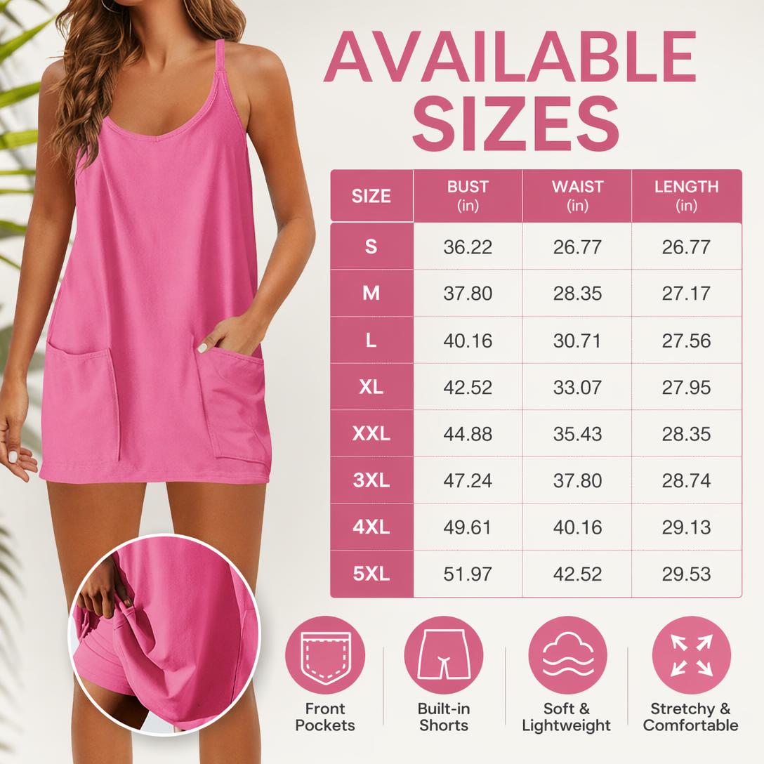 Sleeveless V-Neck Active Mini Dress