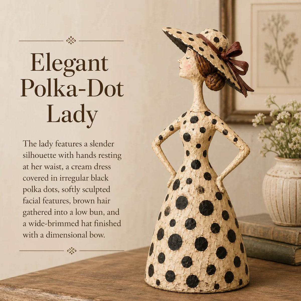 ✨ Vintage Cat & Lady Sculptures – Elegant Retro Figurine Set | Artistic Home Décor for Living Room, Bedroom, Shelf & Tabletop