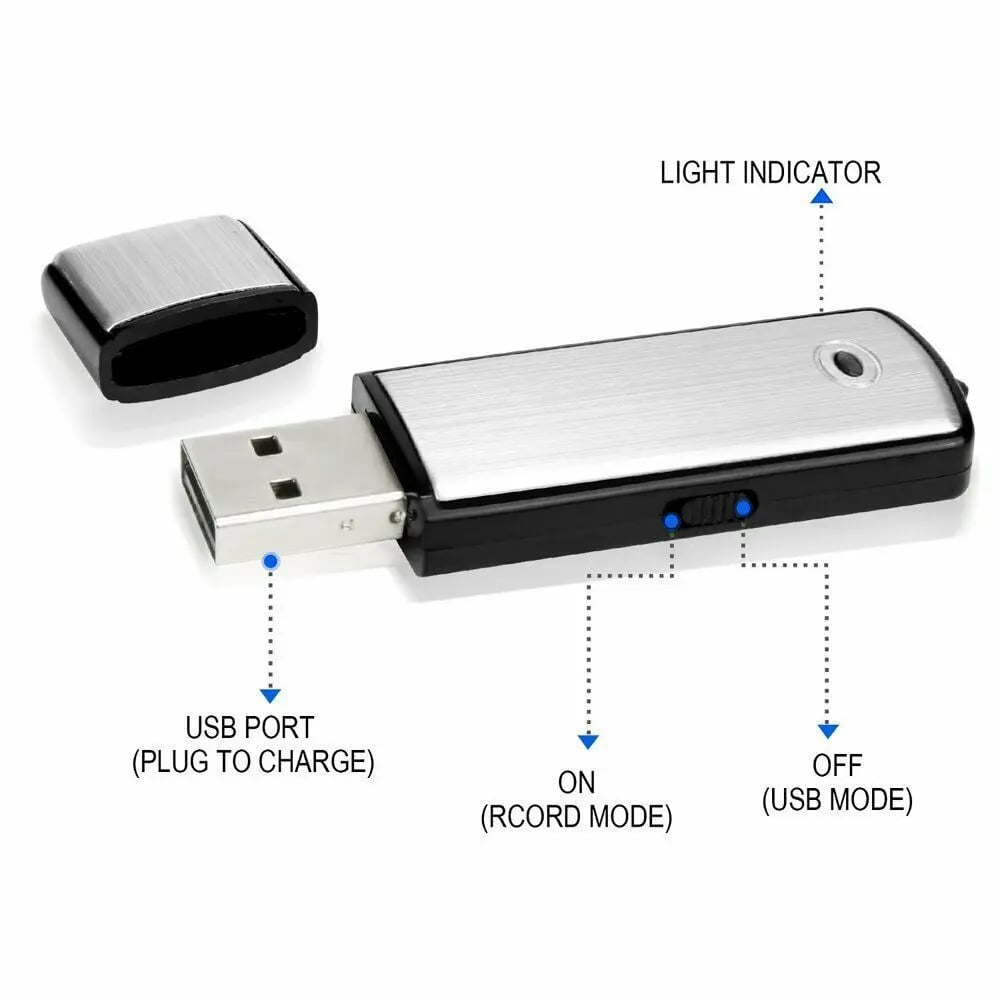 🎙️💾 USB Flash Drive Voice Recorder 2-in-1 – Voice Activated, Smart Noise Reduction, Auto File Save 🔊✨