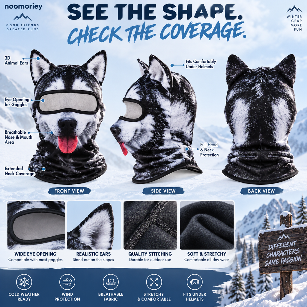 🐾❄️ Snow Crew – Animal-Style Winter Balaclava❄️❄️