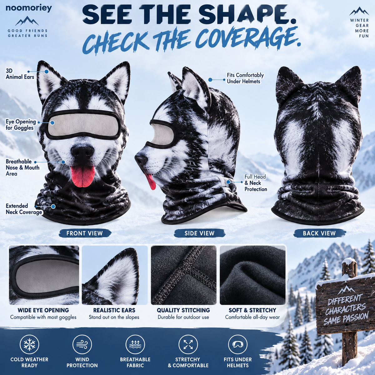 🐾❄️ Snow Crew – Animal-Style Winter Balaclava❄️❄️