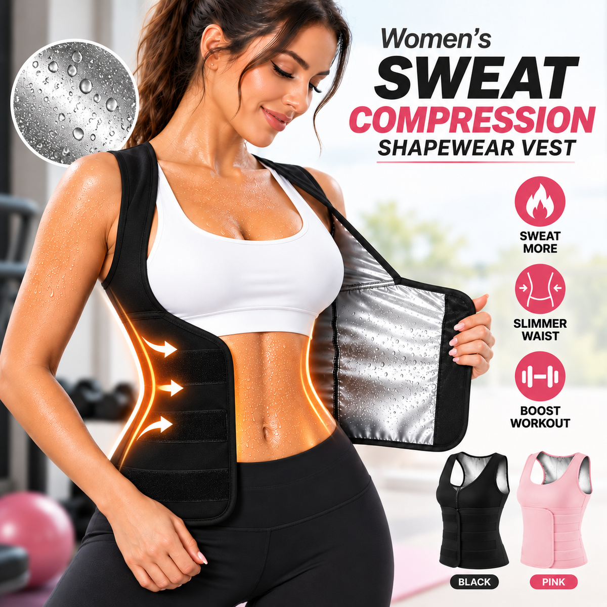 ✨ Women's Zip-Up Compression Shapewear Vest 👗💖